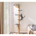 thumbnail image 1 of Floor to Ceiling Cat Tree for Kittens Wall Mounted Cat Wall Shelves with Grey Felt Pads Adjustable Wild Simulation Cat Tower Rotatable Platforms for Climb Scratch and Look, 1 of 9