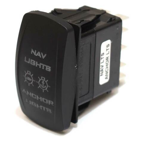 Carling On/Off/On Contura V Boat Rocker Switch | Nav/Anch LTS 10 Spade
