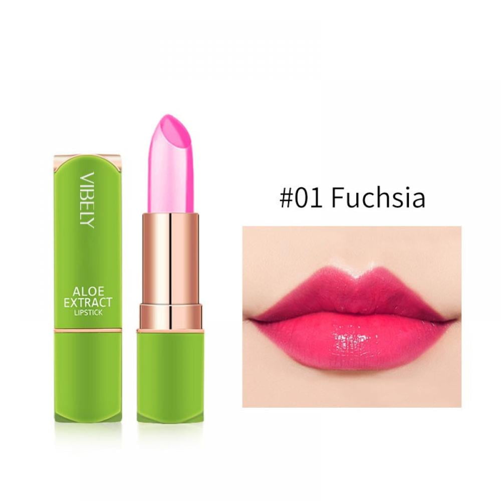 6 Colors Aloe Vera Lipstick Jelly Lipstick Long Lasting Moisturizing 