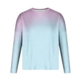 thumbnail image 1 of LNWUY Men's Plus Size Crew Neck Long Sleeve Pullover Gradient Contrast Color Quick Dry Athletic Workout Gym Breathable Sweatshirt Top Pink XXXXL, 1 of 3