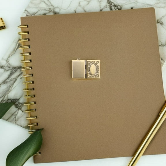 FRCOLOR 3 Pieces Vintage Dark Brown Metal Book Locket Necklace for Decoration with Openable Photo