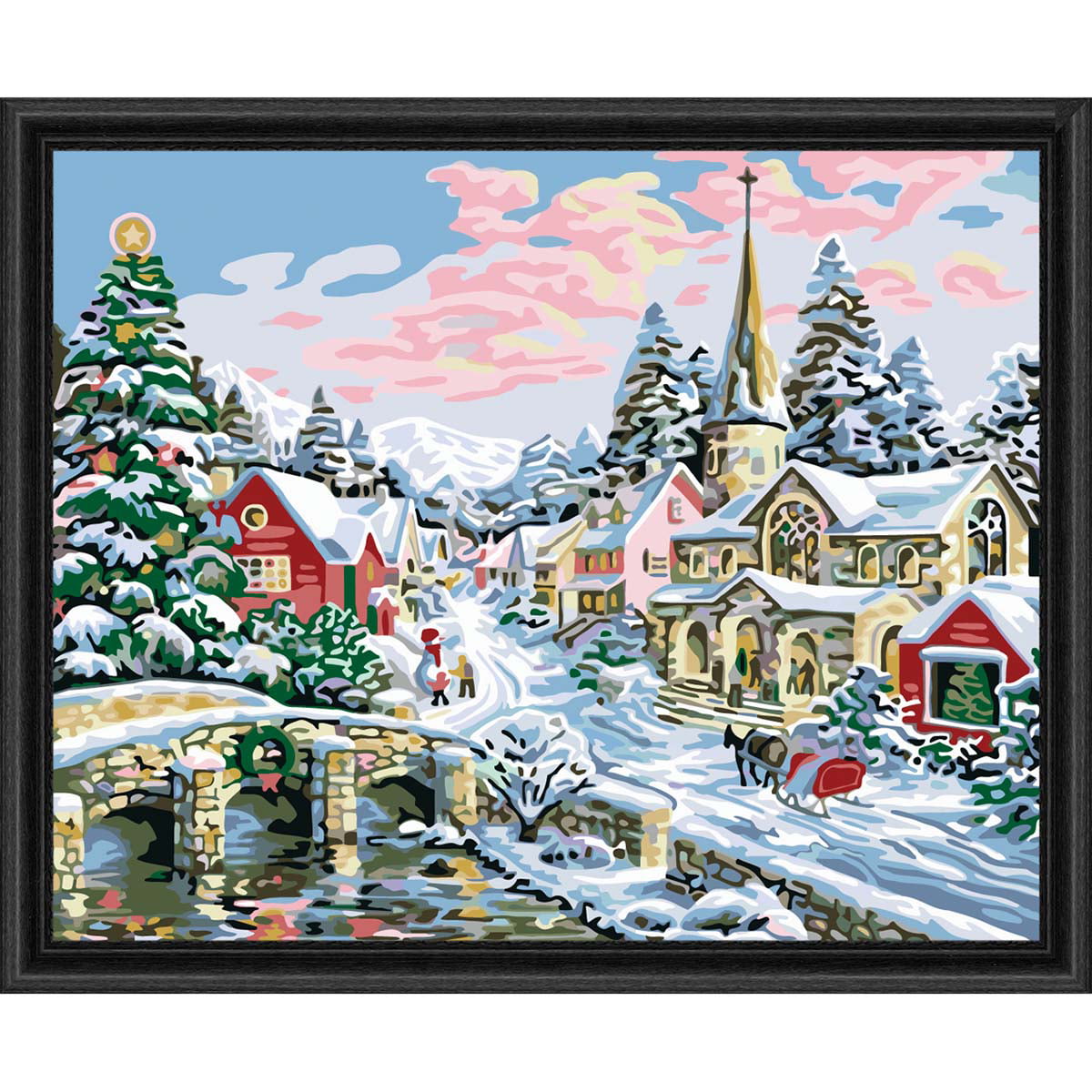 Wizardi Christmas Landscape Paint By Number Kit
