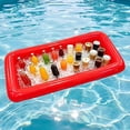 thumbnail image 2 of Leeye Inflatable Cup Holder Float, 48.4 x 23.6 Inch Pool Drink Tray with Cup Holders, Floating Beverage Station for Swimming Pool Parties, Red, 2 of 4