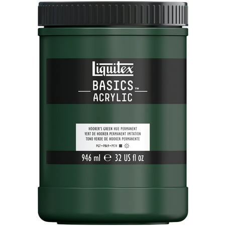 UPC: 0887452031864 | Liquitex BASICS Acrylic Color 32oz. Hooker s Green Hue Permanent