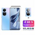 thumbnail image 2 of 9D Durable OPPO Reno 10 5G Vidrio Templado 2 En 1 Cubierta Completa Protector De Pantalla Para Pro Plus 4G 5G Película De Y Lente De Cámara, 2 of 3
