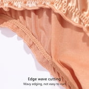 Women Satin Panties Low-Waist Ruffle Milk Silk Sexy Underwear Bikini Briefs Elastic Ladies Underpants Lingerie