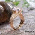 thumbnail image 4 of Dengmore Ring Ladies Ring Gold Full Crystal Round Crystal Wedding Ring Gift Ring 2pc, 4 of 9