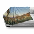 thumbnail image 3 of Cactus Soft Flannel Fleece Throw Blanket, Photo of Cacti Spikes Plant Flower in a Desert at the Sunset Lansdcape Image, Cozy Plush for Indoor and Outdoor Use, 50" x 60", Multicolor, by Ambesonne, 3 of 6