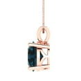 thumbnail image 3 of 3.0 ct round cut natural london blue topaz 14k pink rose hypoallergenic Solid gold Designer Everyday Affordable Dainty Necklace Pendant + 18" hypoallergenic Solid gold chain, 3 of 7