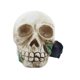 thumbnail image 2 of Estatua De Calavera Con Resina Ligera Calavera De Simulación Esqueleto Vívido Calavera Diversión Calavera De Halloween Flor Decoración De Halloween Para Halloween Vogacara HA017051-00, 2 of 7