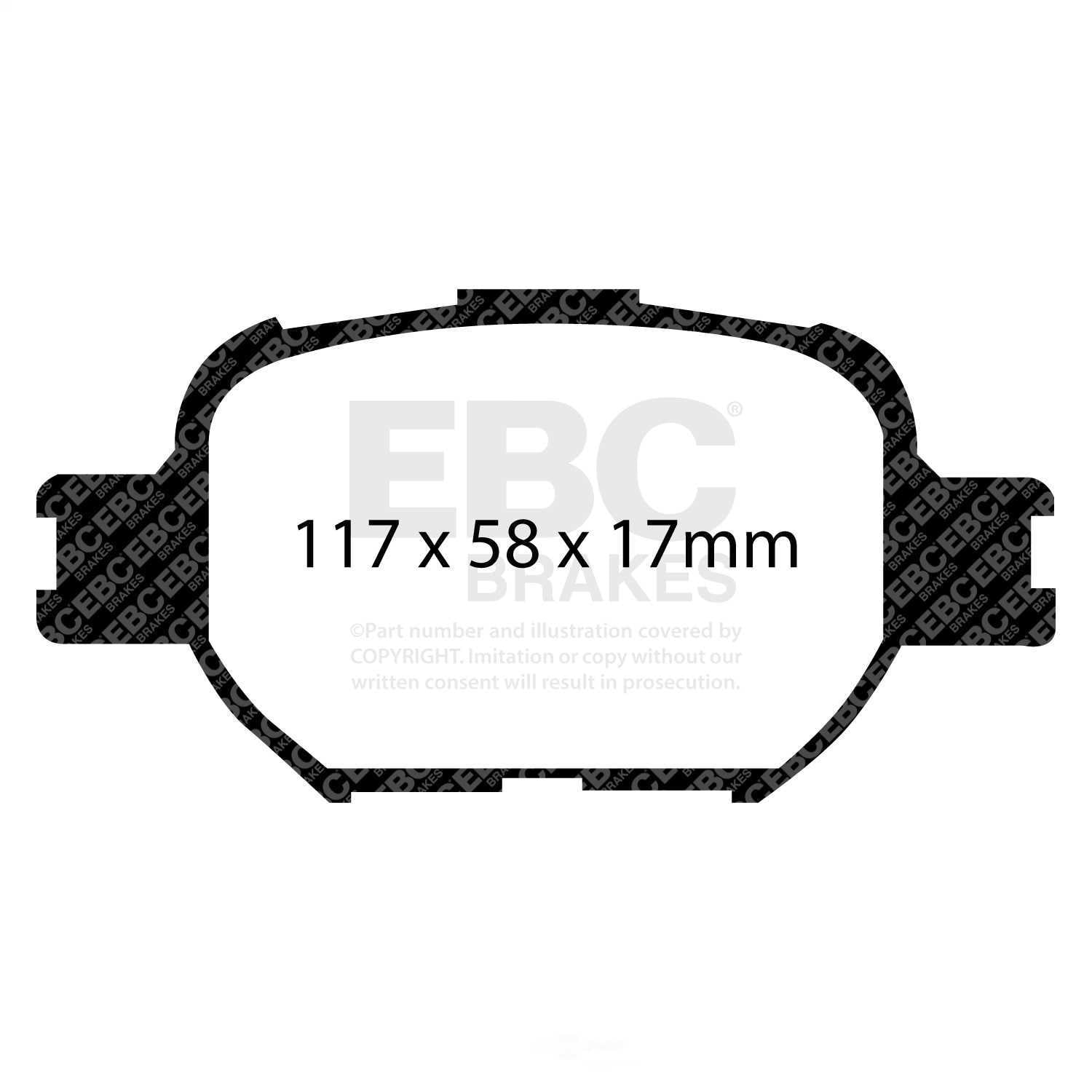 EBC Brakes Yellowstuff 4000 Series Street and Track Brake Pad Set Fits select: 2005-2010 TOYOTA SCION TC, 2000-2005 TOYOTA CELICA