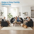 thumbnail image 6 of Mjkone  Living Room Furniture Sofa Sets, Modern 3 Pieces Sectional Sofa Sets for  Apartment, 3-Seater + Single Sofa + Loveseat, Dark Grey, 6 of 9