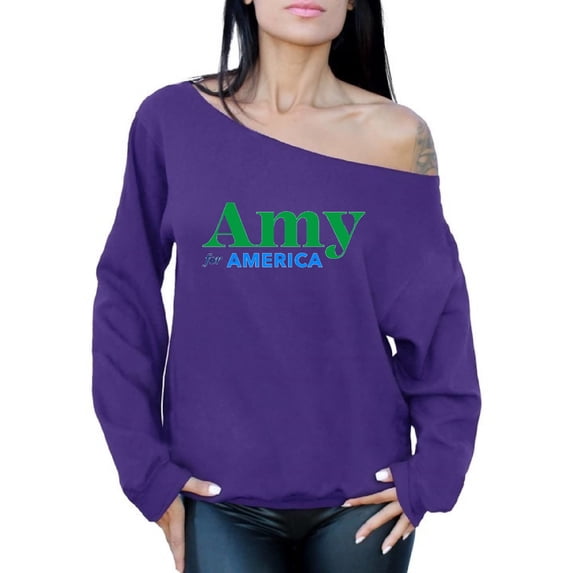 Awkward Styles Amy Klobuchar Off The Shoulder Sweater for Women Amy Sweatshirt Made in USA Oversized Sweater Patriotic Clothing Collection 2020 Choice Amy Klobuchar Fans Gifts Amy for America Sweater