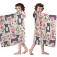 thumbnail image 4 of Boston Terrier Dog with Flower Hooded Bath Towel，60"x35" for Ages 3 To 12 Kids, Quick Dry Lightweight Soft Microfiber Hood Beach Towel Cover Up for Kids, 4 of 7