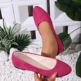 thumbnail image 6 of BADHUB Womens Flats Shoes Round Toe Flats Black Closed Toe Flats Shoes Women Ballet Flats Dressy Suede Flats Shoes Hot Pink 42, 6 of 6