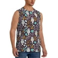 thumbnail image 2 of Fotbe Forest Cute Owl Men's Camiseta sin Mangas Estampada para Hombres, Playera Casual para Gimnasio, Entrenamiento, Playa-Small, 2 of 7