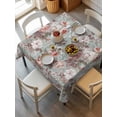 thumbnail image 6 of Pink Green Spring Floral Table Cloth, Waterproof Tablecloth for Square Tables, Vintage Botanical Summer Reusable Washable Fabric Table Cover for Restaurant Kitchen Dining Tables 60"x60", 6 of 9