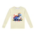 thumbnail image 5 of Pyjamas pour Enfants Garçons Ensemble de Pyjama Imprimé Dinosaure Col Rond Manches Longues Pantalon 2 Pcs Printemps Automne Pyjamas pour Enfants Beige 3 Ans-4 Ans, 5 of 5