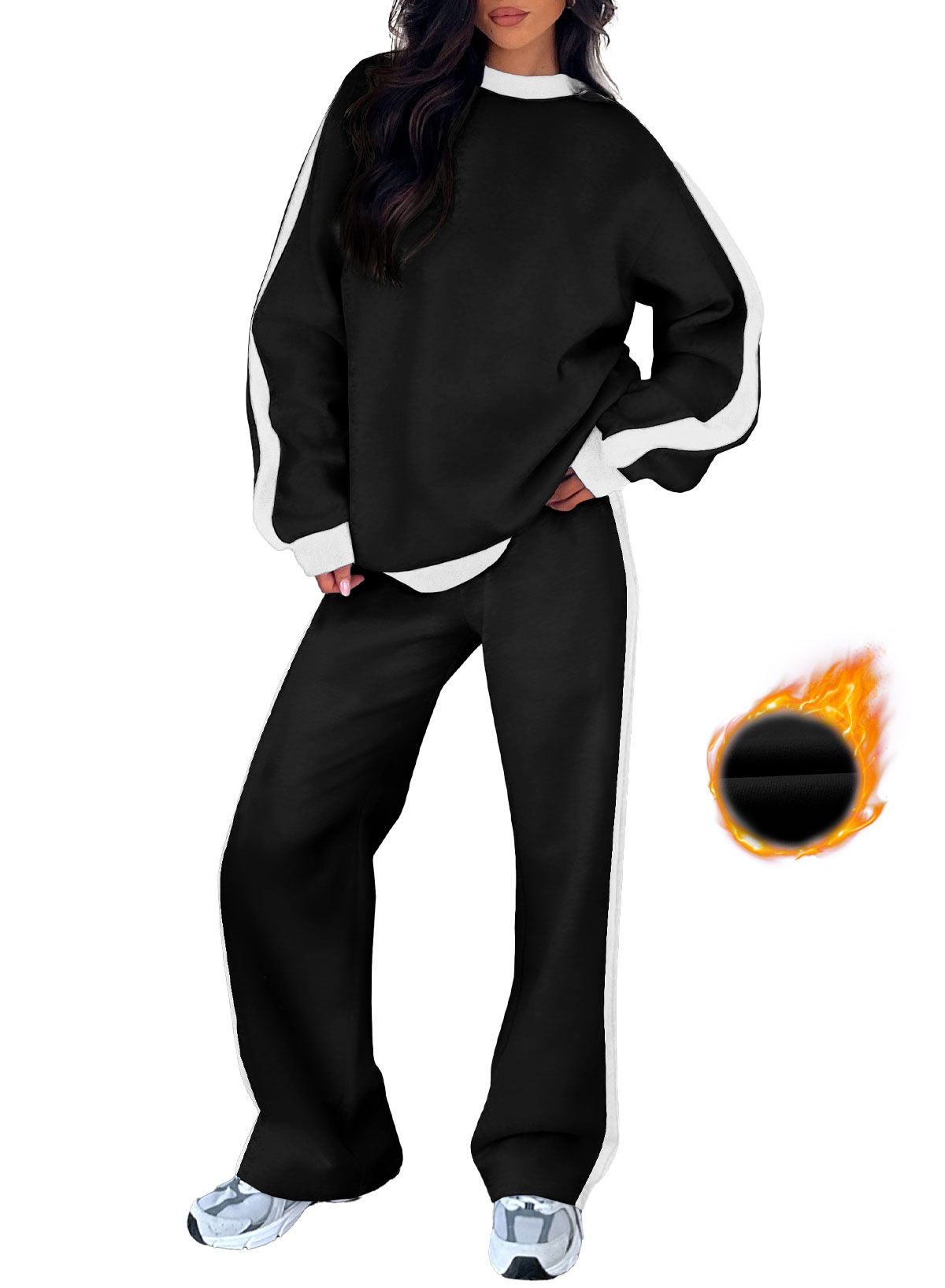 SHEWIN Women's 2-Piece Fleece Sweatsuit Set photo 1