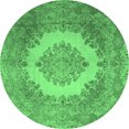 thumbnail image 1 of Ahgly Company Indoor Round Medallion Emerald Green Traditional Area Rugs, 5' Round, 1 of 4
