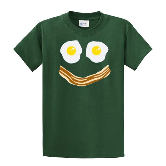 Bacon & Eggs Smiley Face Short Sleeve T-shirt-Forest-5Xl