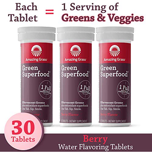 Amazing Grass Effervescent Tablets Green Superfood Water Flavoring