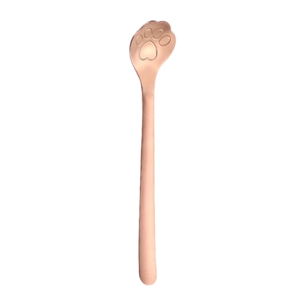 Cuchara Con Forma Pata Gato Cucharas Postre para Té Y Acero Inoxidable (oro Rosa)