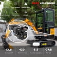 thumbnail image 6 of 13.5HP Mini Excavator With EPA GAS Engine Crawler Hydraulic 1 Ton Small Digger Enclosed Cab Excavator for Construction Work Gardens and Farm, 6 of 8