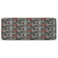 thumbnail image 1 of Ethnic Kitchen Mat, Ornament Lace Folkloric Circle Shapes Square Forms Retro Art, Plush Decorative Kitchen Mat with Non Slip Backing, 47" X 19", Grey Vermilion Brown, by Ambesonne, 1 of 1