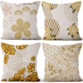 thumbnail image 1 of LAICAIW Spring Pillow Covers 20x20 Inch, Decorative Beige and Yellow Floral Farmhouse Throw Pillow Covers Square Cotton Linen Couch Pillow Cases for Home Decor, Set of 4 (No Insert Included), 1 of 7