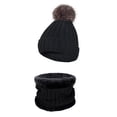 thumbnail image 1 of GDREDA Winter Knitted Wool Set with Velvet and Thermal Padding for Cold Weather Comfort Black,One Size, 1 of 4