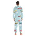 thumbnail image 4 of FORMRS Onesies Pajama for Adults Unisex Hoodie Winter Jumpsuit One Piece Sleepwear, Sizes S-2XL, Blue Trains Pattern, 4 of 7