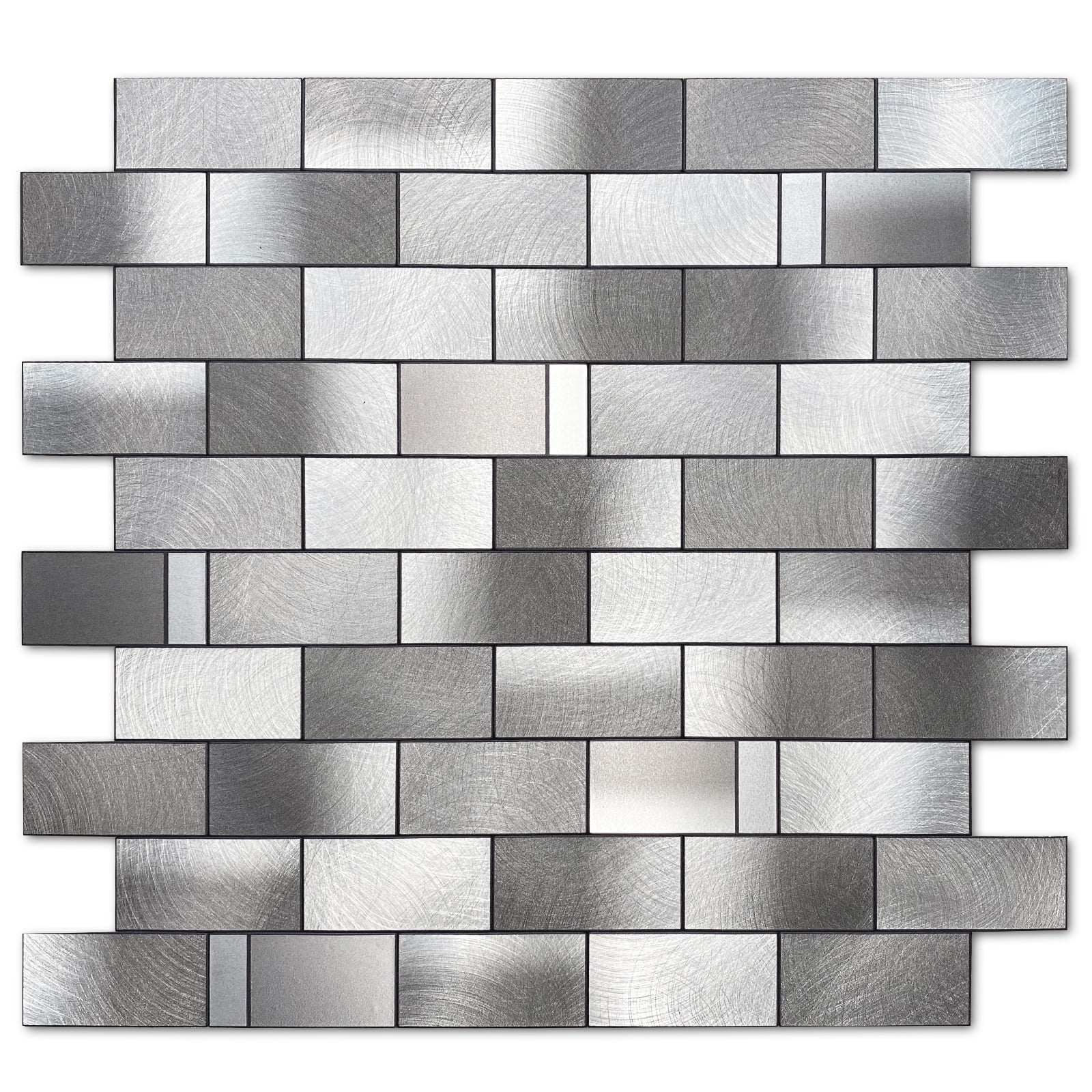 BeNice Self Adhesive Splashback Kitchen Adhesive Tiles,Bathroom Stick Wall Tiles Metal Adhesive Tiles 3D Tiles 5sheets,Gray Mist