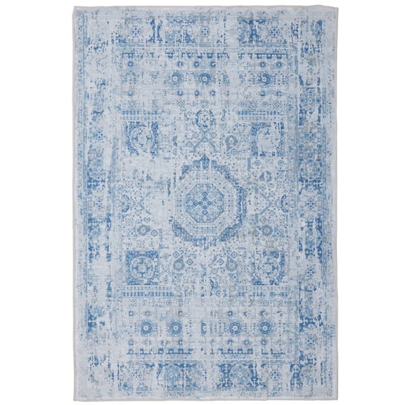 Stain-Resistant Washable Area Rug,Non-Slip Rubber Backing & Low-Pile,Printed Design,Spill-Proof Easy-Clean Carpet for Living Room,Bedroom,Kitchen,8 X 10