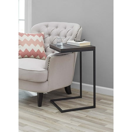 mainstays c-shape metal end table  espresso/black