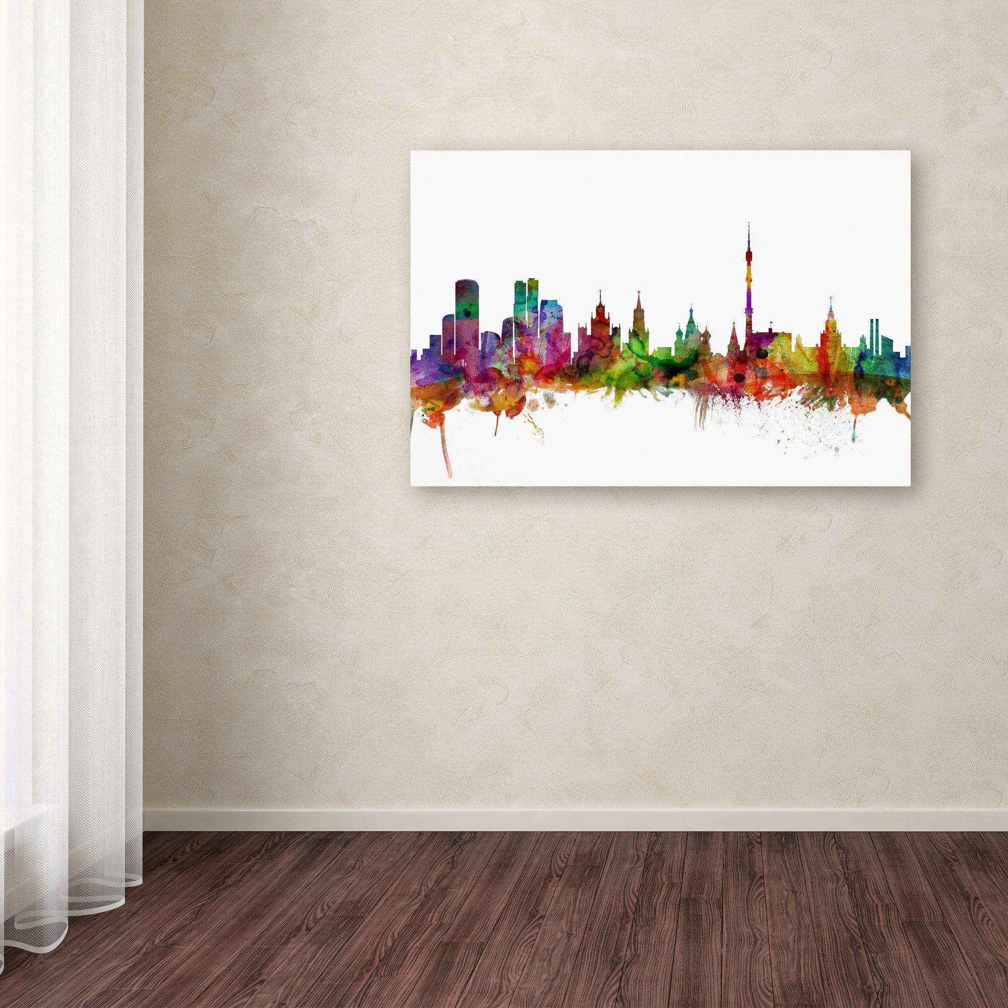 Trademark Fine Art "Moscow Russia Skyline" Canvas Art by Michael Tompsett