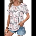 thumbnail image 1 of Blusas Informales de Negocios para Mujer, Moda de Verano, Camisetas con Mangas 3/4 con Volantes, Blusa Tipo Túnica Elegante e Informal. S, 1 of 6