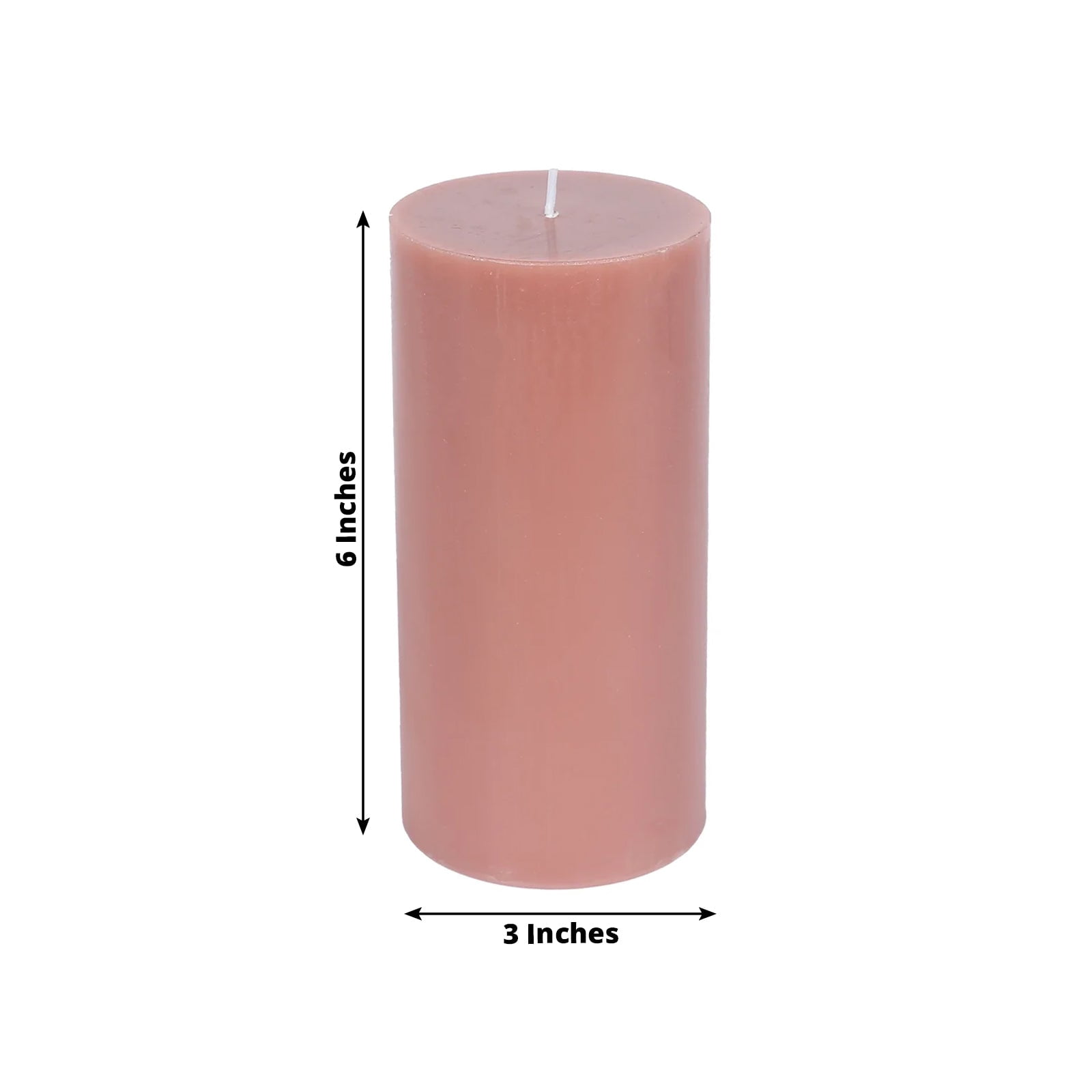 Efavormart 12-Pack Unscented Pillar Candles 3"x6" – Dripless Dusty Rose Paraffin Wax with Smokeless Cotton Wicks for Clean, Long-Lasting Burn