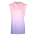 thumbnail image 4 of Puliio Women's Polo Shirts Lapel Gradient Color Sleeveless T Shirt Casual Comfortable Breathable Summer Daily Wear And Sports Camisole Tops, 4 of 5