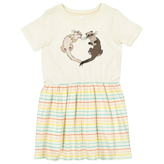 Inktastic Cute Ferret Heart Girls Toddler Dress