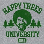 Teelocity Bob Ross Happy Trees University Athletic Heather Short Sleeve Graphic Tee
