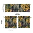 thumbnail image 6 of Kitchen Curtains 3 Piece Set with Tropical Palm Leaves and Hibiscus Flowers, 27.5x24 Inch Polyester Drapes for Coastal Decor, 6 of 6