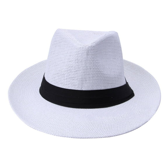 Unisex Fashion Solid Color British Sun Hat Wide Brim Straw Hat Adult Jazz Straw Hat Jazz Hat Hiking Hats for Men Championship Hat Farmer Veteran Dad Hats under 10 Crow Trucker Hat Mens Hats Mesh Back