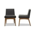 thumbnail image 3 of Baxton Studio Nexus Mid-Century Modern Walnut Wood Finishing Dark Fabric Dining Side Chair (Set of 2), 3 of 7