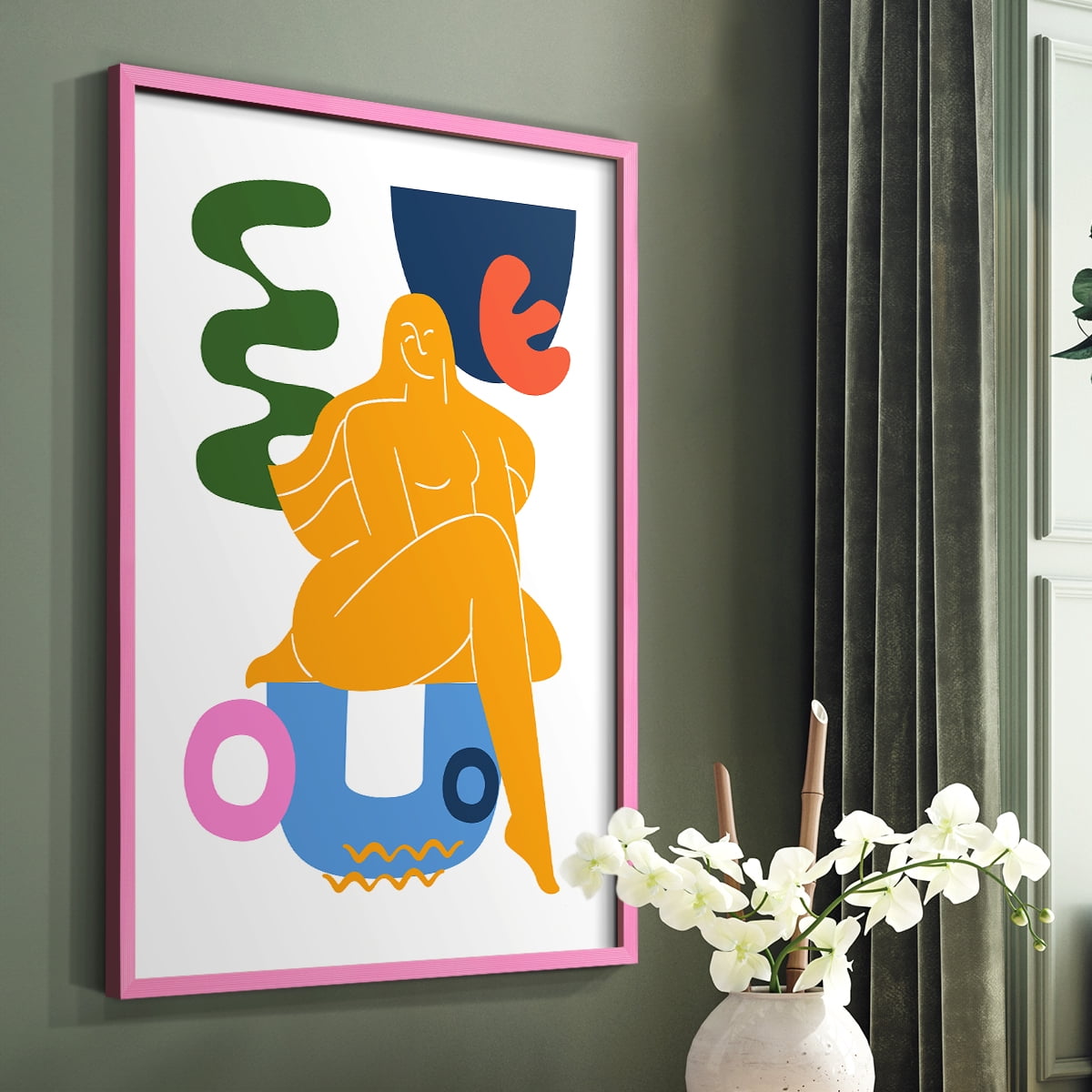Matisse CDLX in Pink Solid Wood Framed Print No Nail Hanging