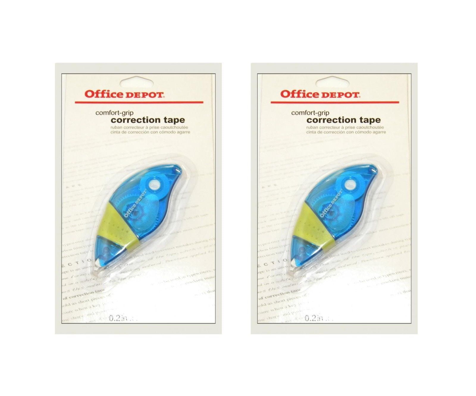 Office Depot ComfortGrip Correction Tape, 2 Pack