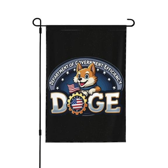 Doge Logo Garden Flag 12.5 X 18 Inch Double Sided, Decorative Flag Balcony Courtyard Indoor Welcome Garden Flag