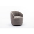 thumbnail image 3 of Yesfashion Swivel Accent Chair, Swivel Barrel Chair with Wood Frame, Round Rotating Base, Ergonomic Backrest, 360° Rotating Upholstered Living Room Chair for Bedroom, Office, 3 of 7