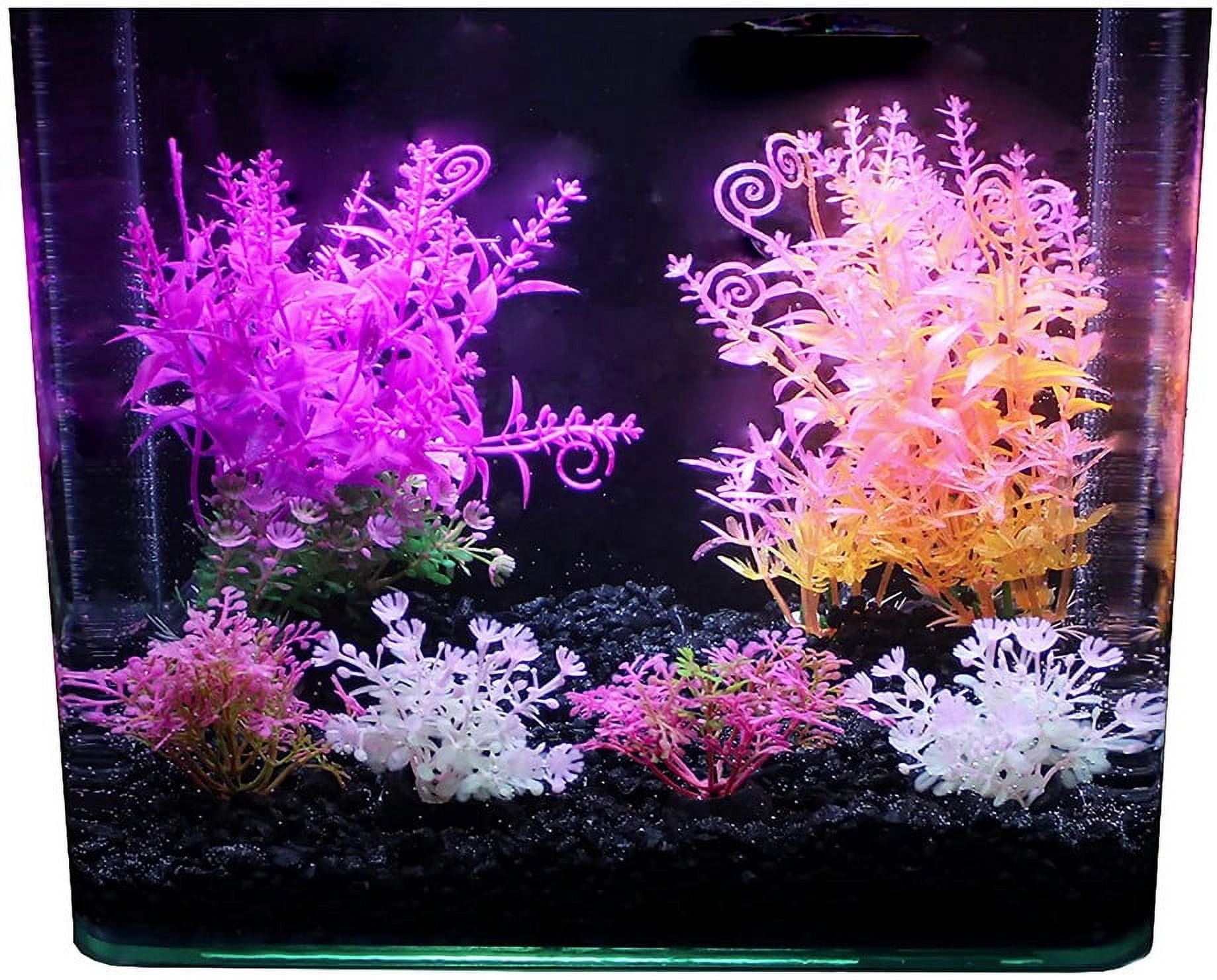 Penn-Plax Plastic Aqua-Plant Aquarium Decoration Kit for Aquariums and Fish Tanks - Vibrant Pink