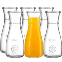 Kitchen Lux - Set of 6 - Glass Carafe,  Pitchers for Drinks, Juice, Water, Milk Wine 500ml